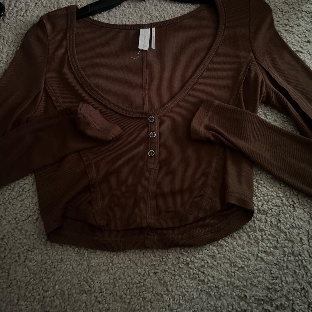Urban Outfitters Women's Brown Crop-top size small